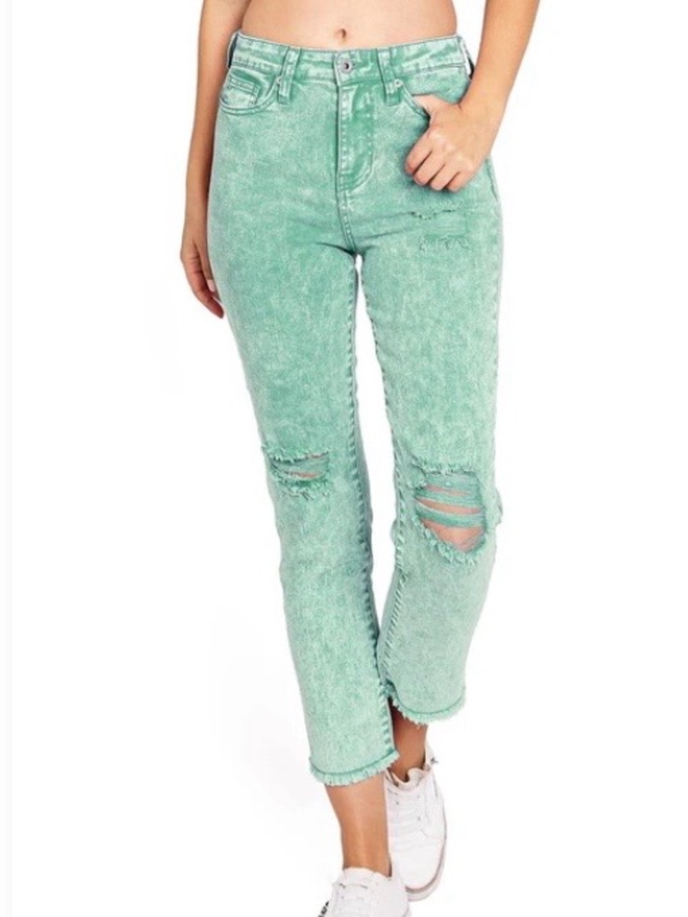 Celebrity Pink Acid Wash Slim Straight Jeans